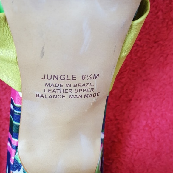 Carlos Santana "Jungle Lime Lea" slide on heels - Picture 6 of 6